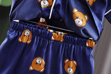 Ensemble pyjama imprimé ourson en satin pour garçon
