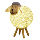 Lampe de Table LED en rotin et mouton