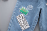 Pantalon en jean avec imprimés amusants pour garçons