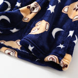 Robe de chambre bleue à motif ourson