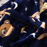 Robe de chambre bleue à motif ourson
