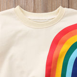 Pull arc-en-ciel à pompons