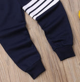 Jogging simple à rayures blanches pour petits et grands