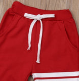 Jogging simple à rayures blanches pour petits et grands