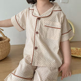 Adorable ensemble pyjama d’été en coton avec imprimé pour garçon