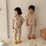 Adorable ensemble pyjama d’été en coton avec imprimé pour garçon