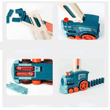 Petit train éléctrique pose dominos
