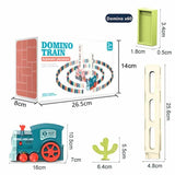 Petit train éléctrique pose dominos