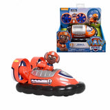 Jouet Pat'Patrouille Hovercraft avec figurine détachable, présenté sur fond blanc et une deuxième fois dans son emballage