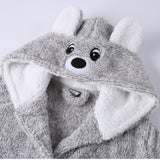 Peignoir à capuche Ours en flanelle pour garçons