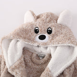 Peignoir à capuche Ours en flanelle pour garçons