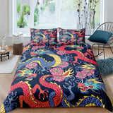 HOUSSE DE COUETTE ENFANT MOTIF DRAGON ROUGE ET BLEU