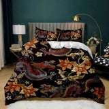 HOUSSE DE COUETTE ENFANT MOTIF DRAGON ROUGE ET NOIR 2