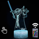 Lampe de chevet 3D maître Yoda