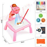 table projection musicale girafe rose